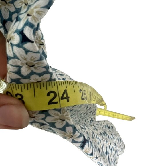 Vintage 90s Off White Blue Floral Short Sleeveless Sundress Medium - Picture 10 of 11